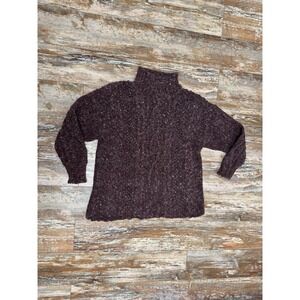 Vintage Women's Express Tricot Handcrafted Turtleneck Sweater Size Small Purple